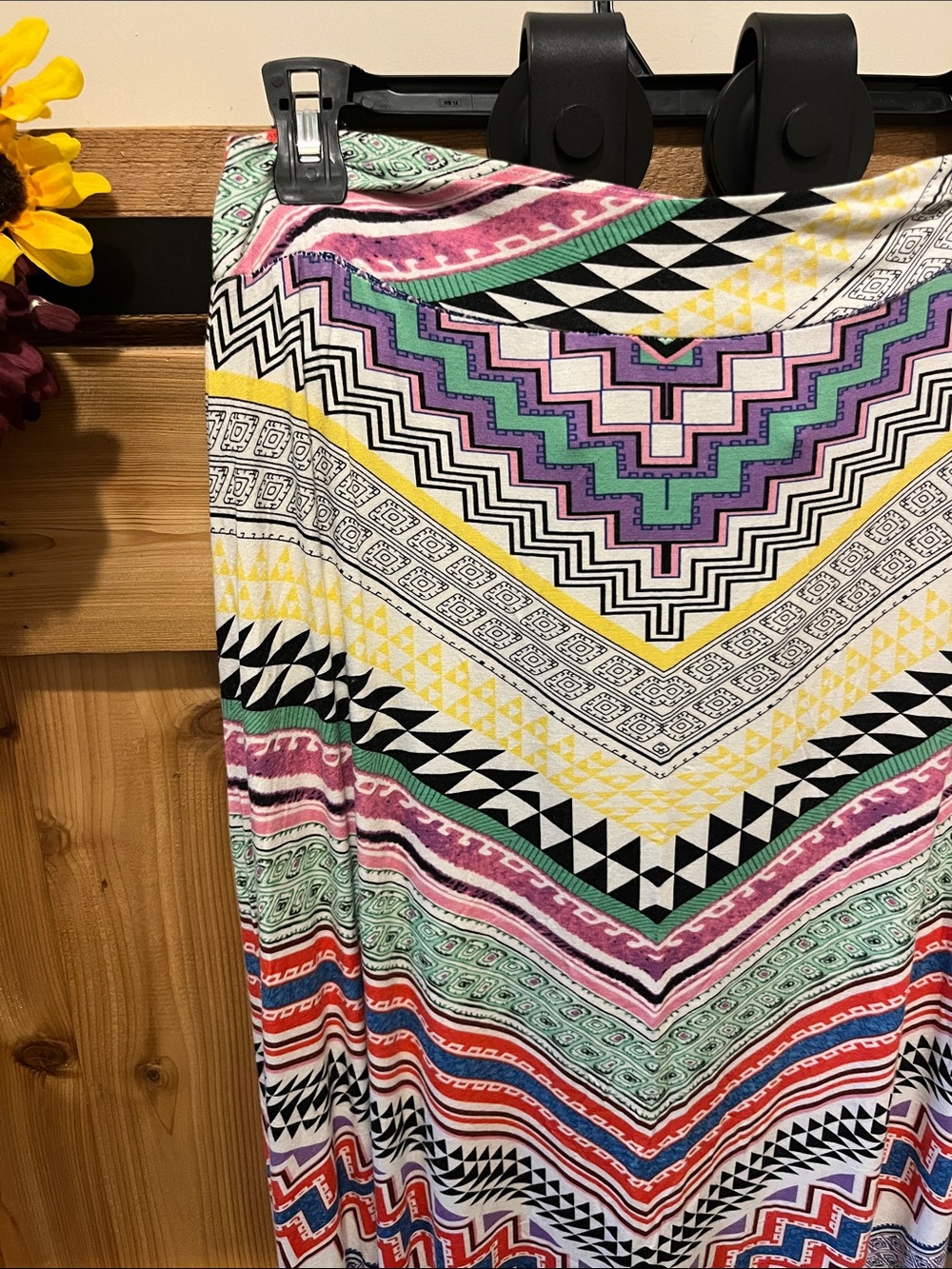 Hannah Chevron Stripe Maxi Skirt in Purple, Yellow, Green, Red, Black & White - Picture 3 of 8